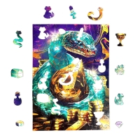 Пазлы фигурные деревянные на новый год «Змея. Сокровищница», 148 элементов, символ года 2025 Пазлы фигурные деревянные на новый год «Змея. Сокровищница», 148 элементов, символ года 2025