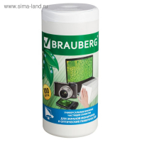 Чистящие салфетки BRAUBERG для мониторов и оптических поверхностей, влажные, в тубе 100 штук Чистящие салфетки BRAUBERG для мониторов и оптических поверхностей, влажные, в тубе 100 штук