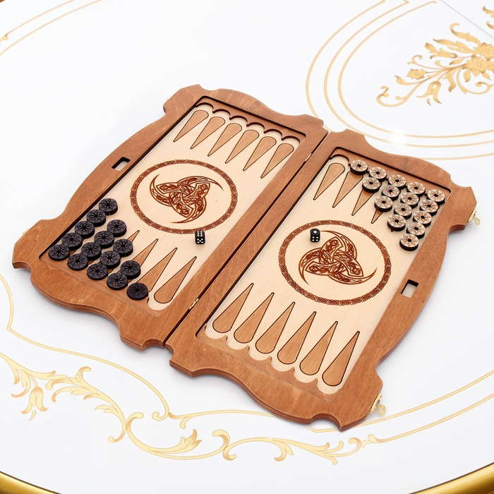 Нарды деревянные большие, резные, настольная игра "Дракон", 45 х 45 см