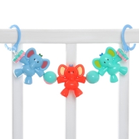 Растяжка на коляску/кроватку &laquo;Слоник&raquo;, 3 игрушки с погремушками, цвет МИКС, Крошка Я