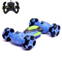 Машинка перевертыш &laquo;Дрифт&raquo;, радиоуправляемая, аккумулятор, на пульте управления, цвет синий