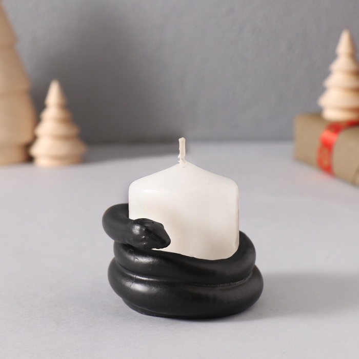 Подсвечник Подсвечник "Змея" крученая мини 4*7*4 см черная