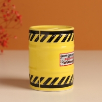 Копилка керамика "Зона повышенной жадности" жёлтая 6,5х6,5х9 см