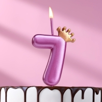 Свеча для торта "Корона", цифра "7", 5,5 см, на шпажке Свеча для торта "Корона", цифра "7", 5,5 см, на шпажке