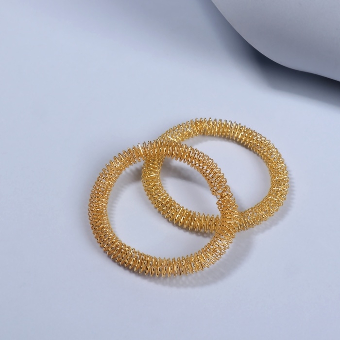 Массажёры для рук, d = 5,5 &times; 0,8 см, набор - 2 шт, цвет золотистый