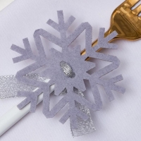 Новый год. Набор для декора столовых предметов &laquo;Снежинка&raquo;,4 шт, серый 7х8 см 100% п/э, фетр