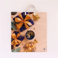 Новый год. Пакет "Бежевое настроение", полиэтиленовый с пластиковой ручкой, 44 х 40 см. Новый год. Пакет "Бежевое настроение", полиэтиленовый с пластиковой ручкой, 44 х 40 см.