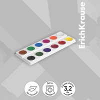 Акварель 12 цветов, ErichKrause, в мягком пластике, без кисти, экономичная упаковка, пакет с европодвесом Акварель 12 цветов, ErichKrause, в мягком пластике, без кисти, экономичная упаковка, пакет с европодвесом