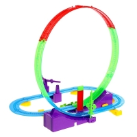 Автотрек детский «Мой город», работает от батареек, 32 детали, цвет поезда жёлтый Автотрек детский «Мой город», работает от батареек, 32 детали, цвет поезда жёлтый