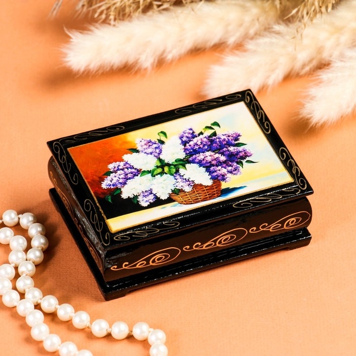 Шкатулка &laquo;Гиацинт&raquo;, 7,5&times;10 см, лаковая миниатюра