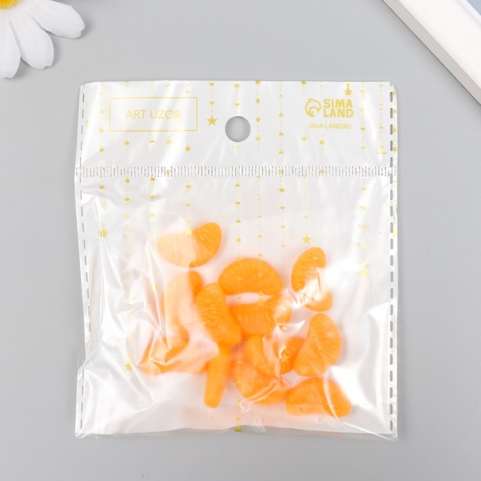 Декор для творчества PVC "Долька мандаринки" набор 12 шт 2х1,1х0,9 см