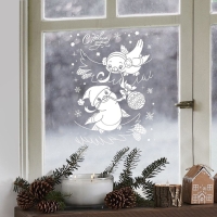 Наклейки для окон &laquo;Новогодняя суета&raquo;, многоразовая, 33 х 50 см, Новый год