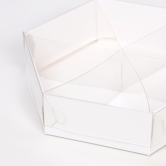 Менажница белая с прозрачной крышкой и перегородками, 18,5 х 18,5 х 4,6 см Менажница белая с прозрачной крышкой и перегородками, 18,5 х 18,5 х 4,6 см