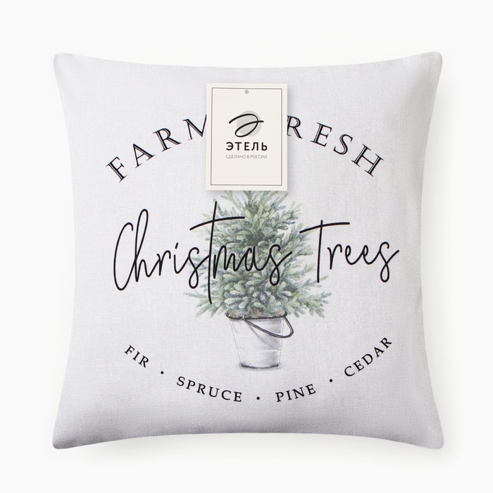 Наволочка декоративная "Этель" Christmas trees 40х40&plusmn;4 см, 100% хлопок