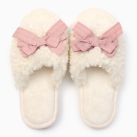 Тапочки женские с открытым носом, размер 36-37, розовый бант