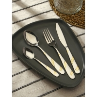 Набор столовых приборов из нержавеющей стали «Руно», 24 предмета, на подставке, цвет серебряный Набор столовых приборов из нержавеющей стали «Руно», 24 предмета, на подставке, цвет серебряный