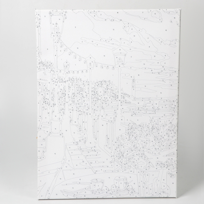 Картина по номерам с подрамником и гирляндой &laquo;Набережная&raquo;, 30 х 40 см