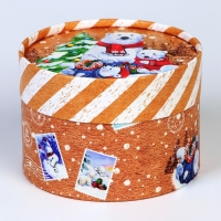 Новый год. Коробка подарочная новогодняя для макарун тубус без окна "Мишки", 12 х 8 см. Новый год. Коробка подарочная новогодняя для макарун тубус без окна "Мишки", 12 х 8 см.