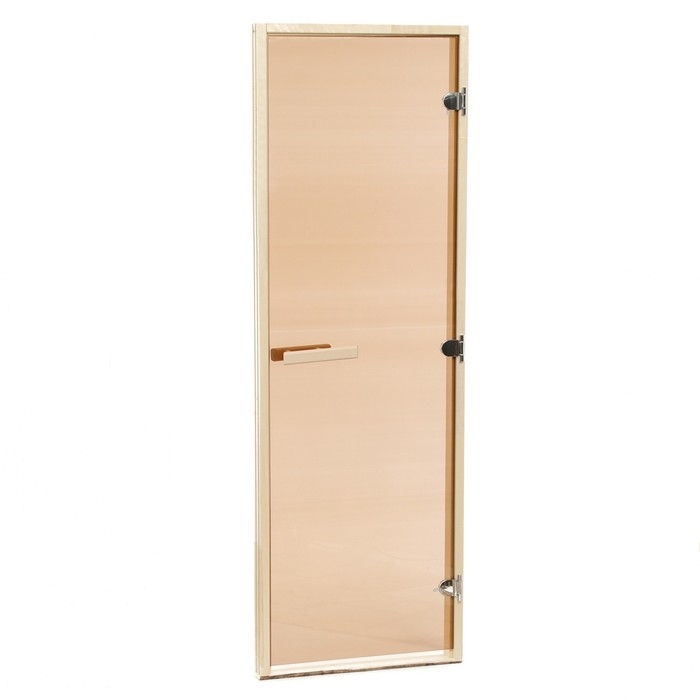 Дверь для бани и сауны "Бронза", размер коробки 200х70 см, липа, 8 мм