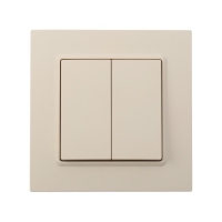 Выключатель TOT Elegant, 10 А, 2 кл., скрытый, бежевый Выключатель TOT Elegant, 10 А, 2 кл., скрытый, бежевый