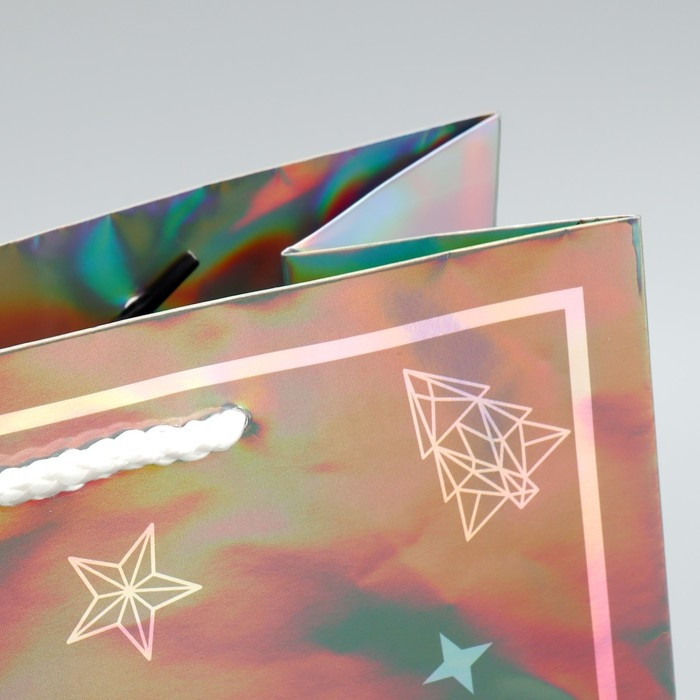 Пакет голографический «Подарочек», ML 23 х 27 х 11.5 см, Новый год Пакет голографический «Подарочек», ML 23 х 27 х 11.5 см, Новый год