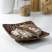 Корзинка для подачи Доляна &laquo;Огайо&raquo;, 25&times;25&times;8 см, квадратная, цвет коричневый