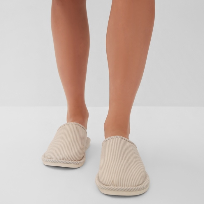 Тапочки женские, размер 38-39, цвет бежевый Тапочки женские, размер 38-39, цвет бежевый