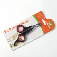 Ножницы-когтерезы с упором для пальца, отверстие 6 мм, чёрные с красным Ножницы-когтерезы с упором для пальца, отверстие 6 мм, чёрные с красным