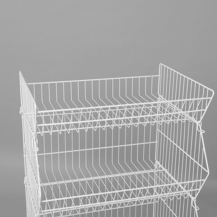 Горка-накопитель из четырёх корзин, 63&times;43&times;120, цвет белый