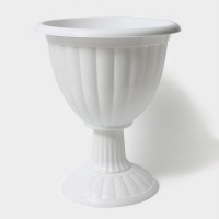 Кашпо уличное высокий «Жасмин», 18 л, цвет белый Кашпо уличное высокий «Жасмин», 18 л, цвет белый