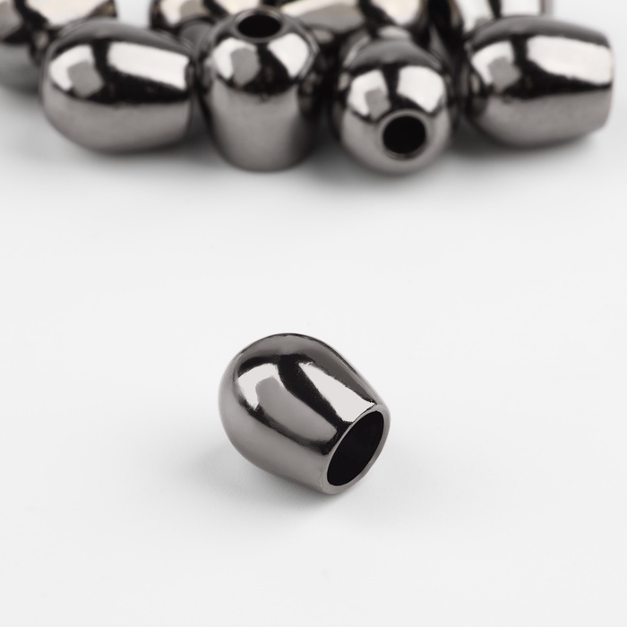 Наконечник для шнура, d = 4 мм, 12 &times; 10 мм, 10 шт, цвет чёрный никель