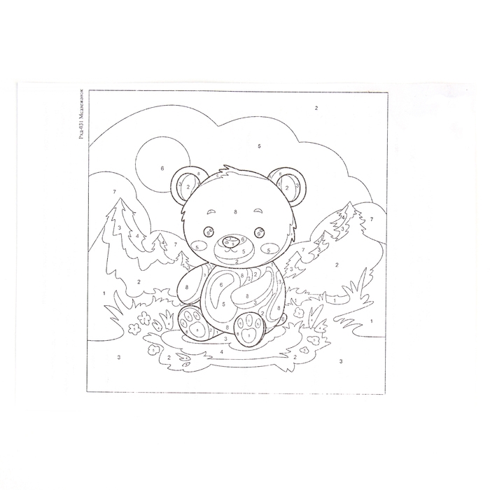 Картина по номерам &laquo;Медвежонок&raquo;, 20 &times; 20, на холсте, с подрамником