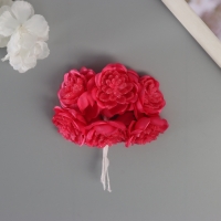 Декор для творчества "Камелия" малиновый (1 набор=1 букет) в букете 6 шт 4х11 см Декор для творчества "Камелия" малиновый (1 набор=1 букет) в букете 6 шт 4х11 см