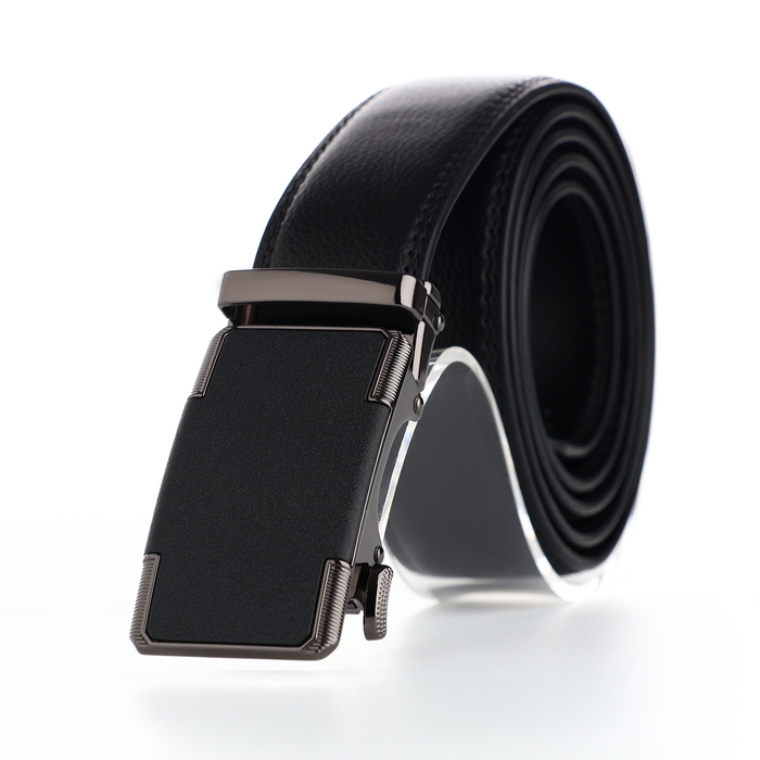 Ремень мужской, ширина 3,5 см, пряжка автомат, цвет чёрный