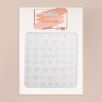 Наклейки для ногтей «Сердца», объёмные, цвет белый Наклейки для ногтей «Сердца», объёмные, цвет белый