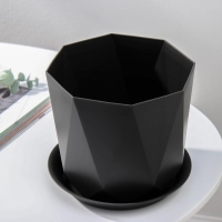 Горшок с поддоном &laquo;Призма&raquo;, 2.6 л, цвет графитовый