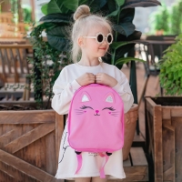 Рюкзак детский для девочки &laquo;Котейка&raquo;, 30 х см, отдел на молнии, цвет красный