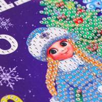 Алмазная мозаика на новый год для детей с частичным заполнением на часах &laquo;Новый Год!&raquo;, 20 х 20 см, новогодний набор для творчества