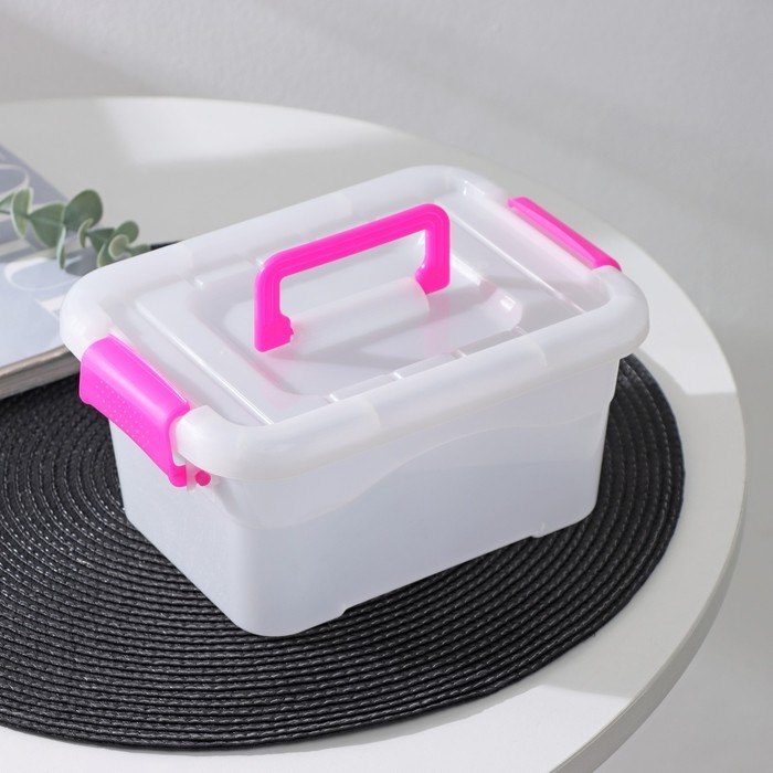 Контейнер для хранения &laquo;Дипломат&raquo;, 20,5&times;15&times;9,5 см, крышка с ручкой на защёлке, цвет МИКС