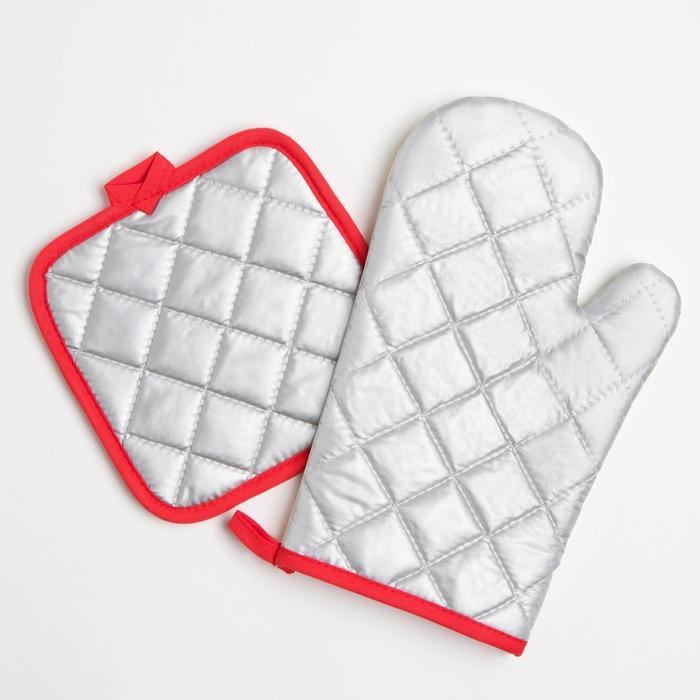 Кухонный набор Доляна &laquo;Тюльпаны&raquo;, прихватка 17*17 см, рукавица 26*16 см,100% п/э