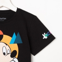 Футболка детская "Oh, boy" Микки Маус, рост 86-92, черный Футболка детская "Oh, boy" Микки Маус, рост 86-92, черный