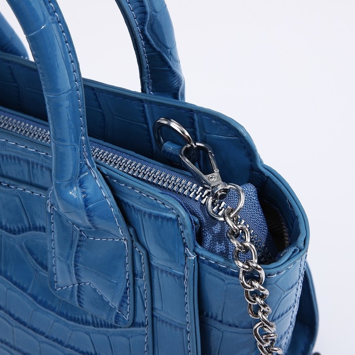 Сумка женская тоут на молнии, цвет голубой Сумка женская тоут на молнии, цвет голубой