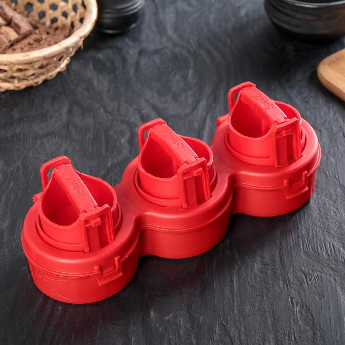 Форма для фарширования котлет тройная Доляна Stufz, 25&times;10&times;5,5 см, диаметр рабочей части 7,7 см, малый круг 5 см