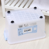 Контейнер для хранения с крышкой RICCO, 35 л, 50&times;31&times;28 см, на колёсах, прозрачный