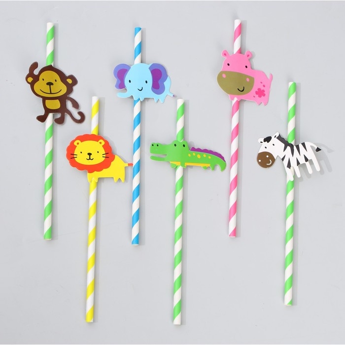 Трубочки для коктейля &laquo;Сафари&raquo;, набор 6 шт.