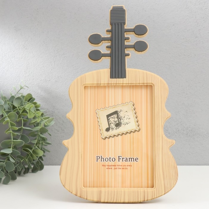 Фоторамка пластик 12х17 см "Электрогитара" под дерево МИКС 18,5х32 см