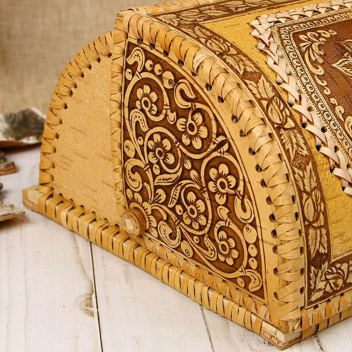 Хлебница &laquo;Вьюнок&raquo;, 26х21х15 см, береста