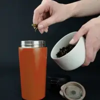 Термостакан с ситечком No Leak Infuser, оранжевый