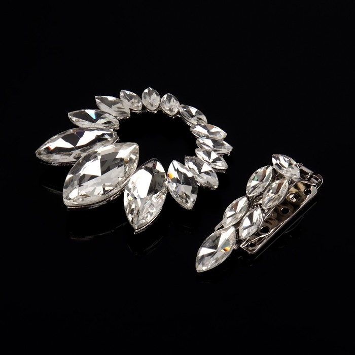 Декоративная застёжка, 9,6 &times; 6 см, цвет серебряный