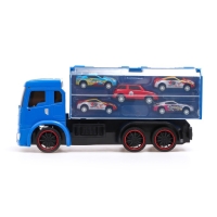 Грузовик радиоуправляемый &laquo;Автовоз&raquo;, с 5 машинками, работает от аккумулятора, цвет синий